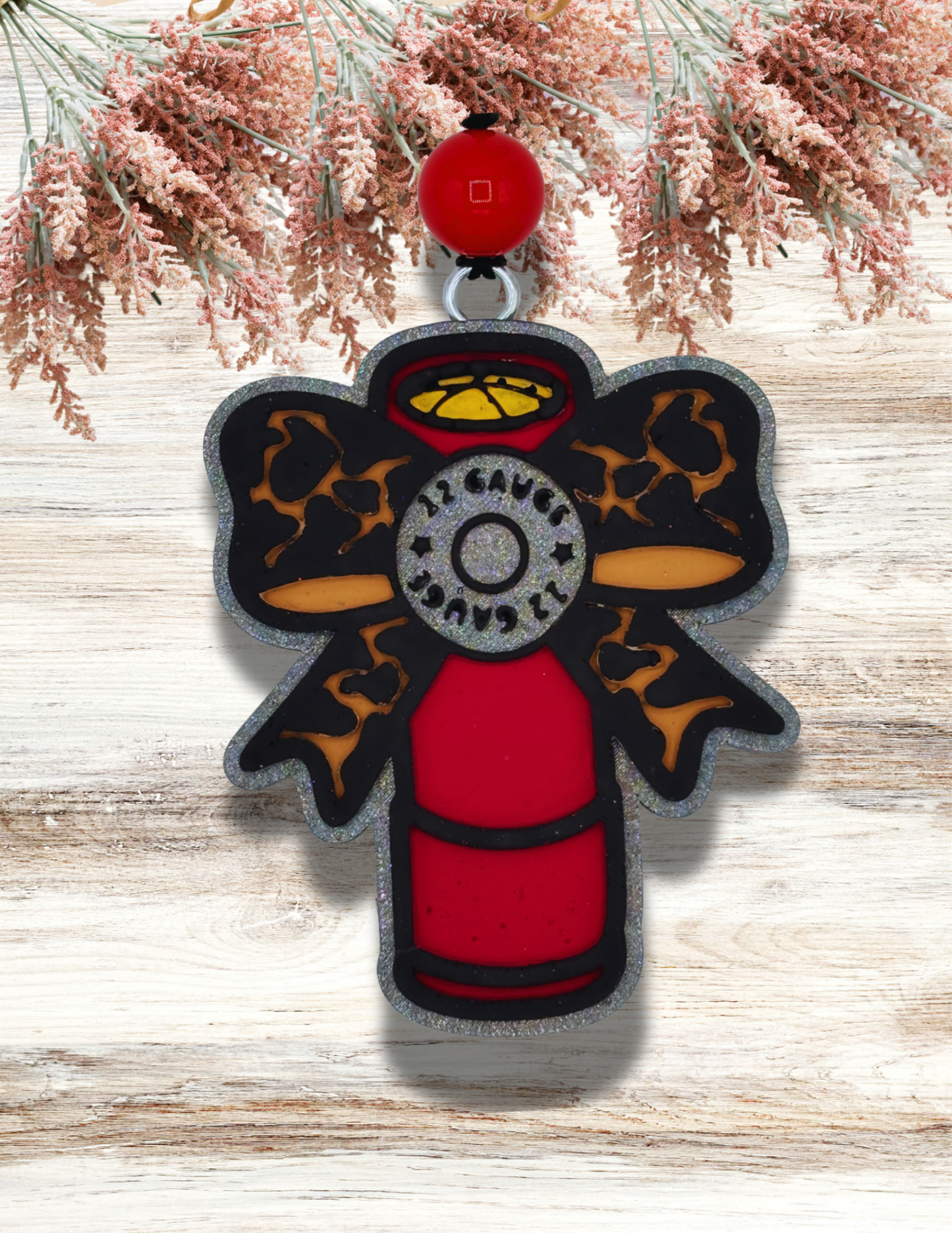 Freshie Shotgun Shell with Bow Tan Red