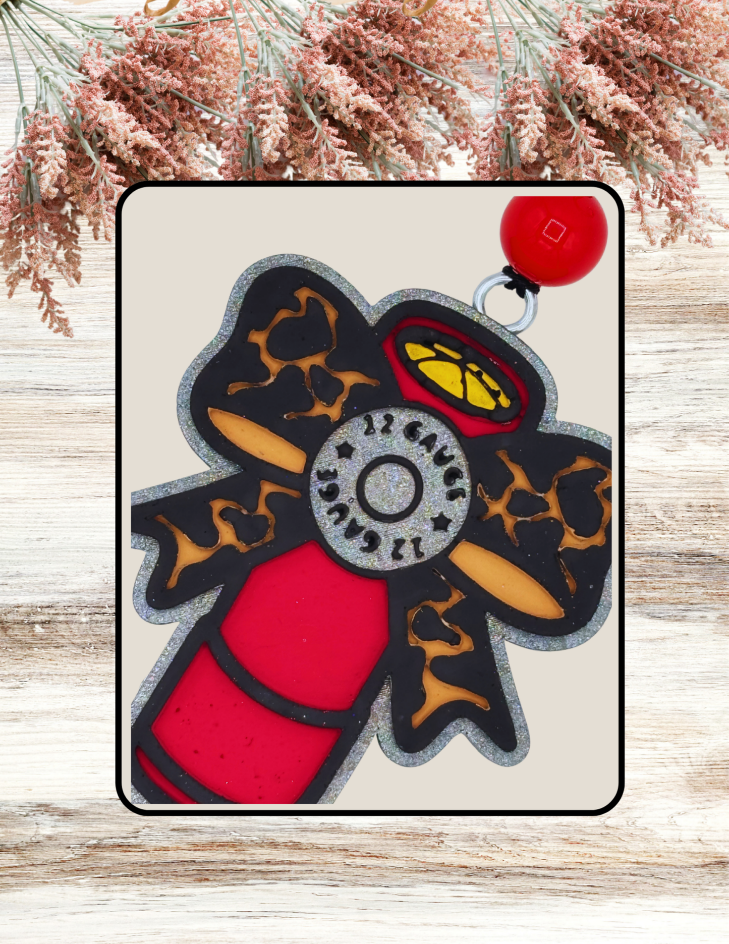 Freshie Shotgun Shell with Bow Tan Red