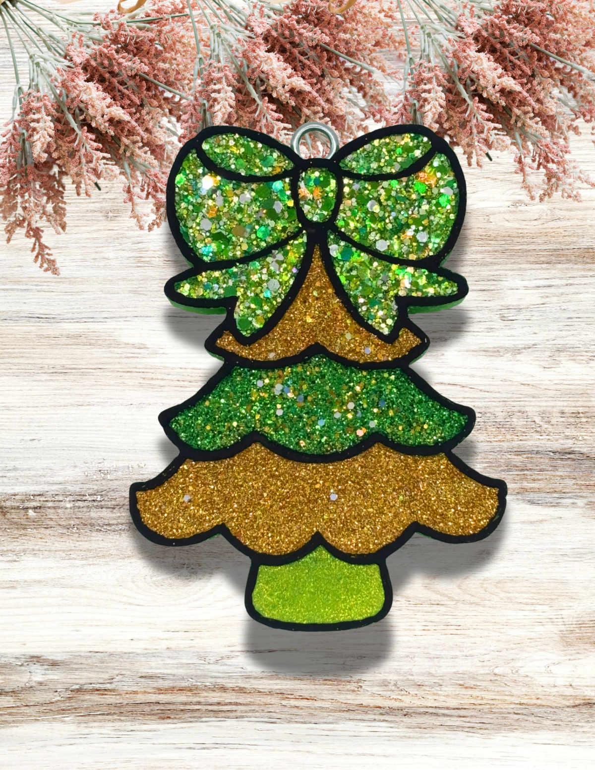 Freshie Big Bow Christmas Tree Green Gold