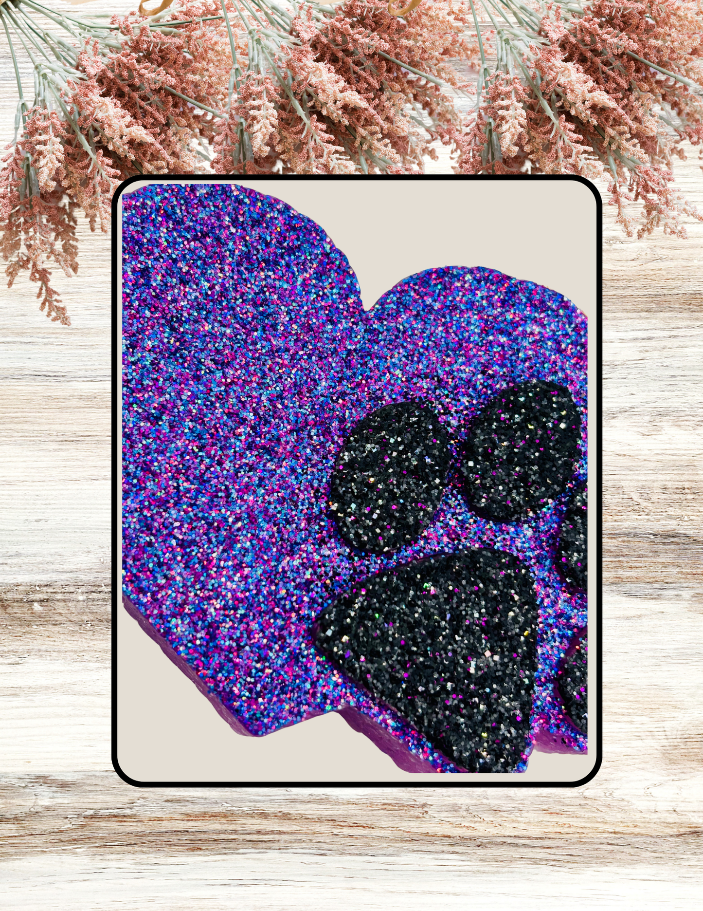 Freshie Paw Heart Purple & Black