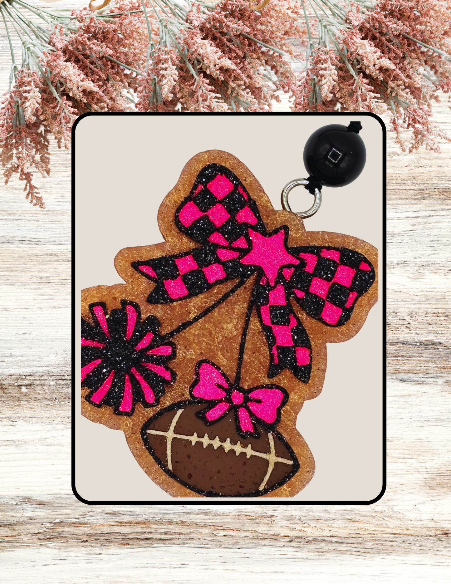 Freshie Cheer Football Cherries Pink Black