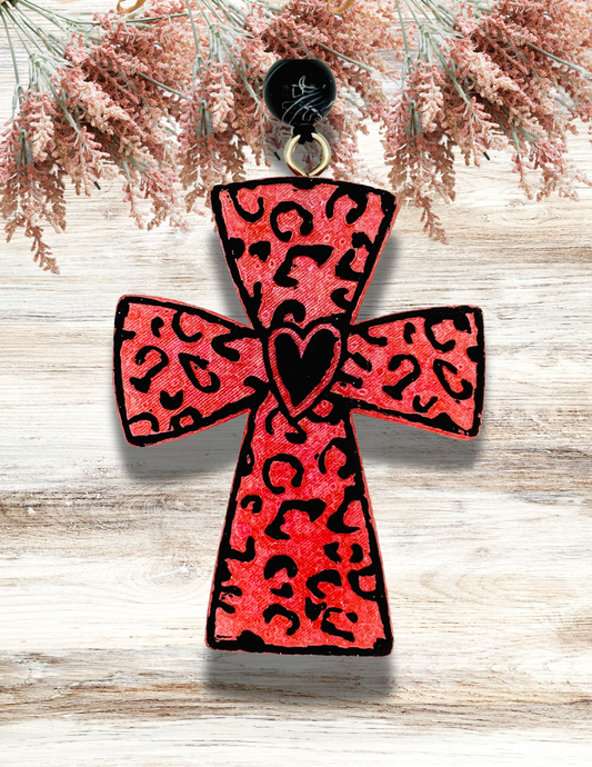 Freshie Leopard Cross Coral & Black