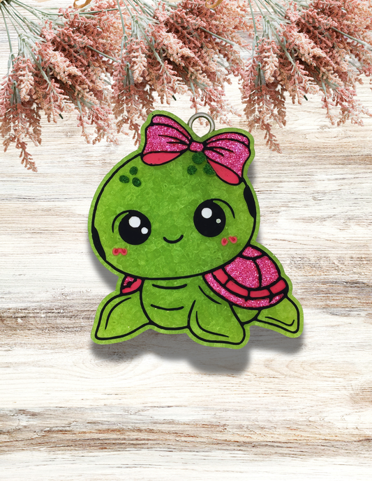 Freshie Cute Turtle with Bow Coral