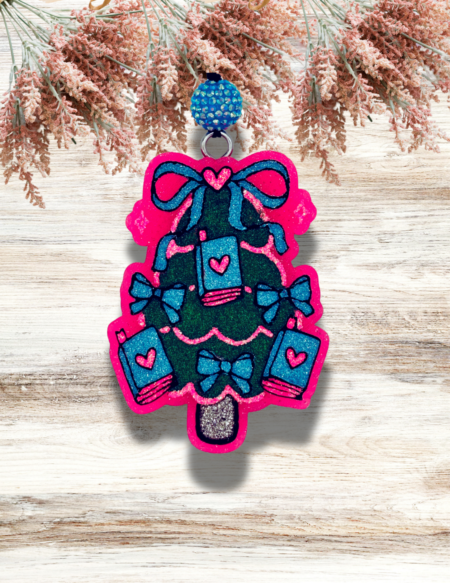 Freshie Christmas Book Tree Pink Teal