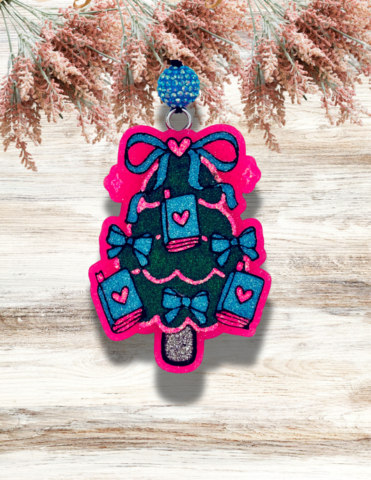 Freshie Christmas Book Tree Pink Teal