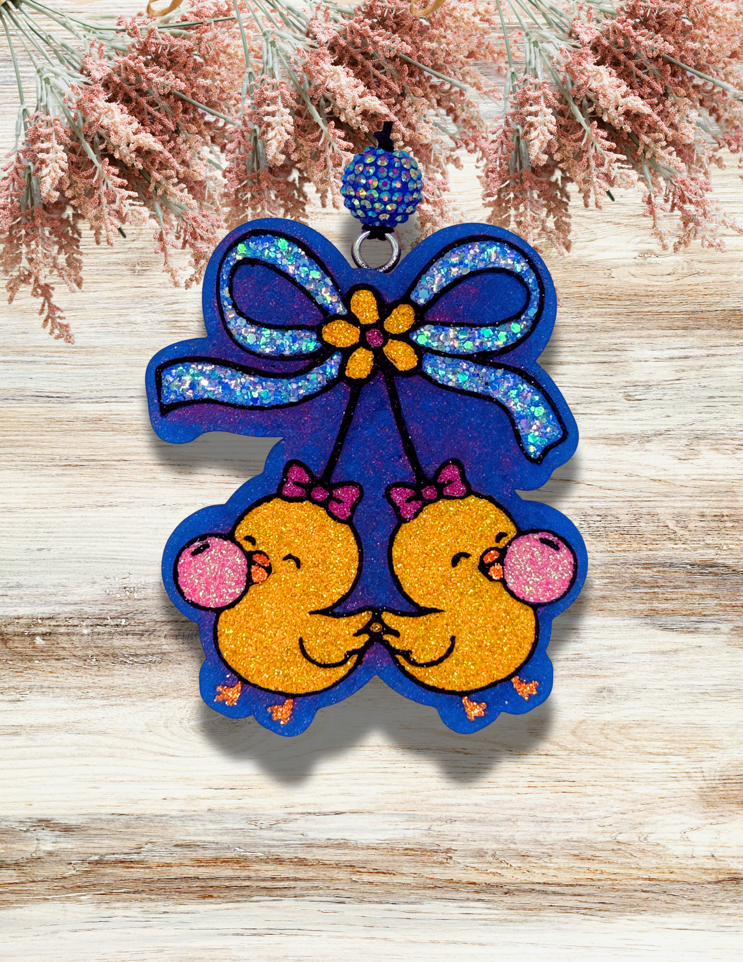 Freshie Bubblegum Chick Cherries with Bow Blue Pink