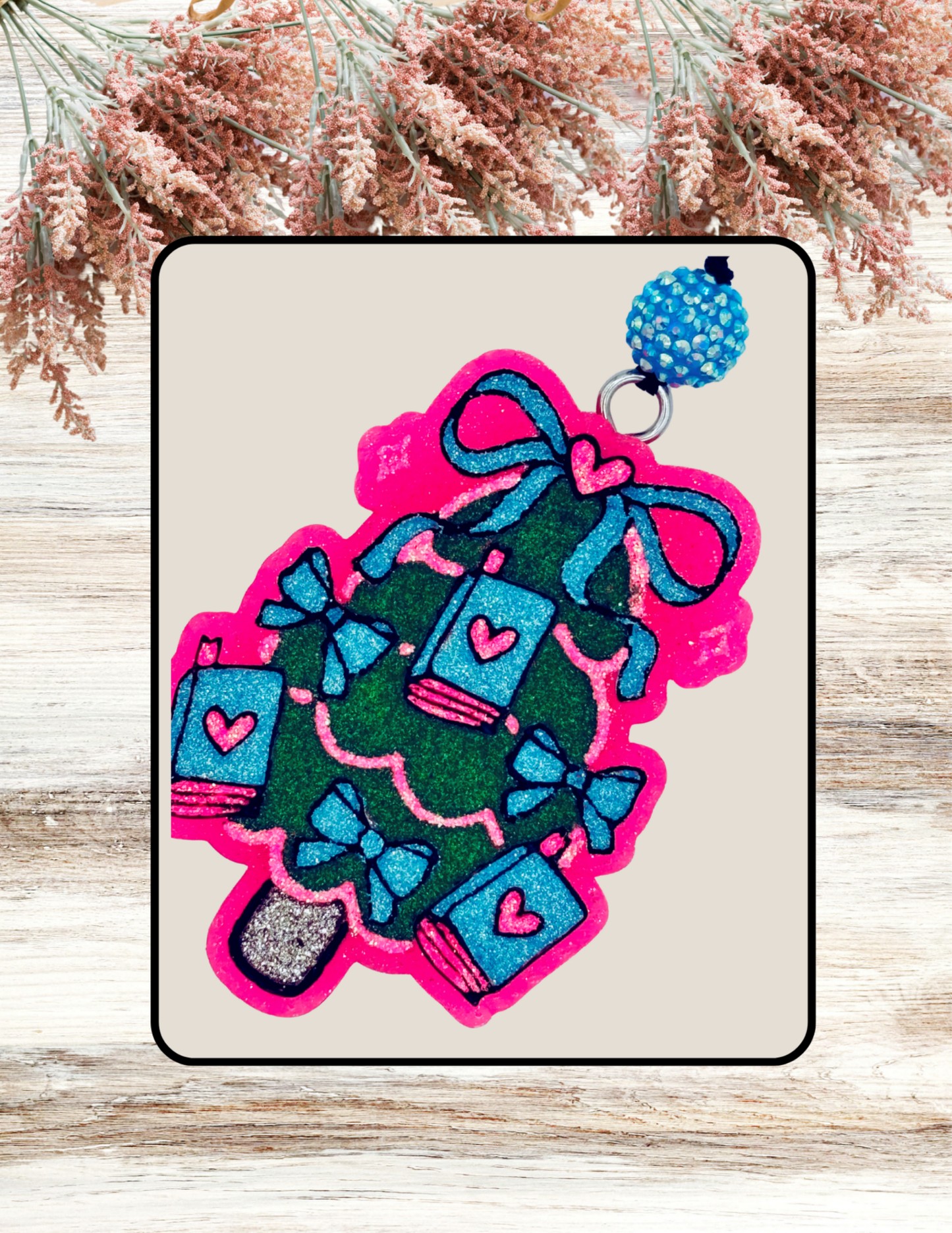 Freshie Christmas Book Tree Pink Teal