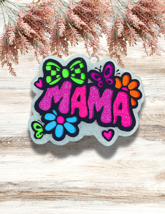 Freshie Mama Flowers Butterfly Neon