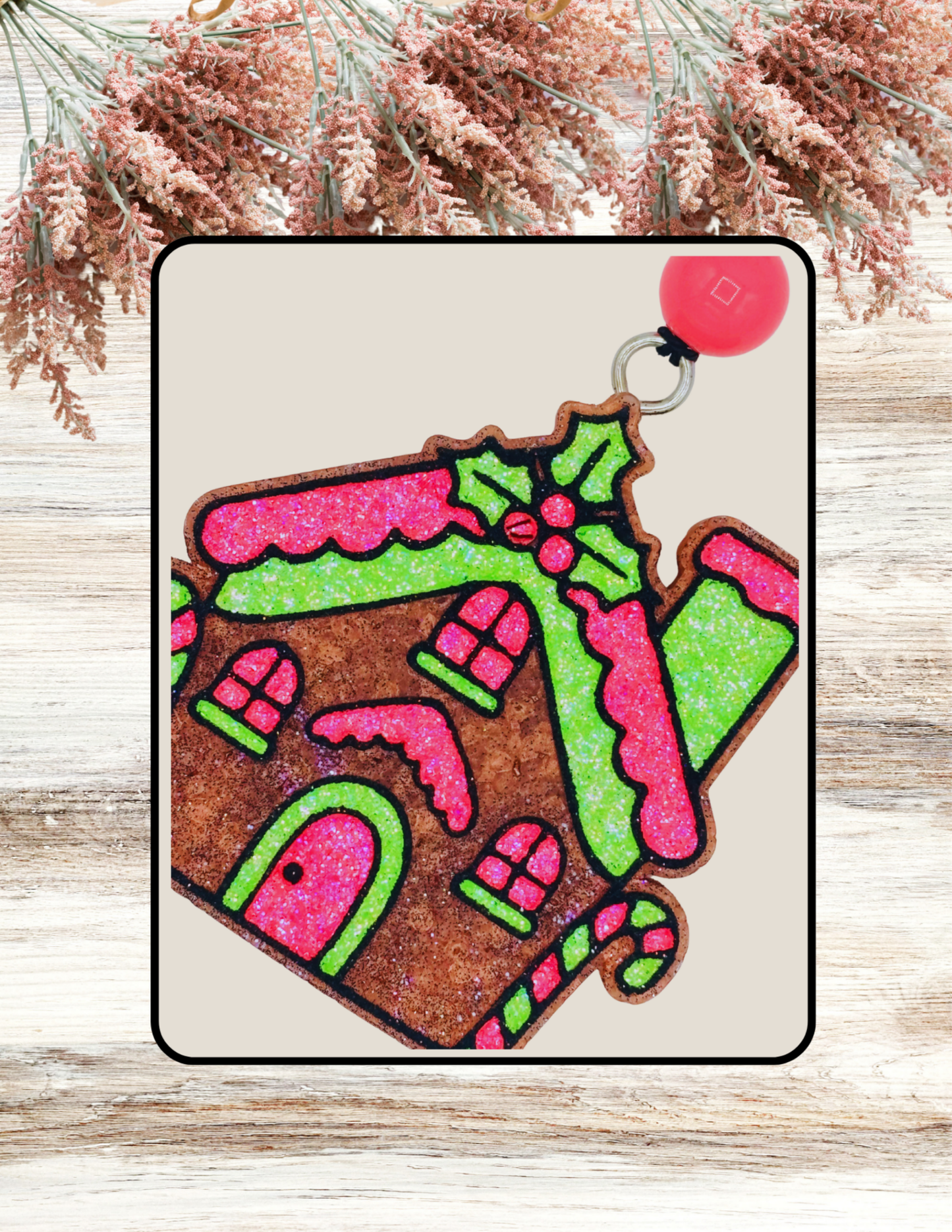 Freshie Gingerbread House Neon Pink Green