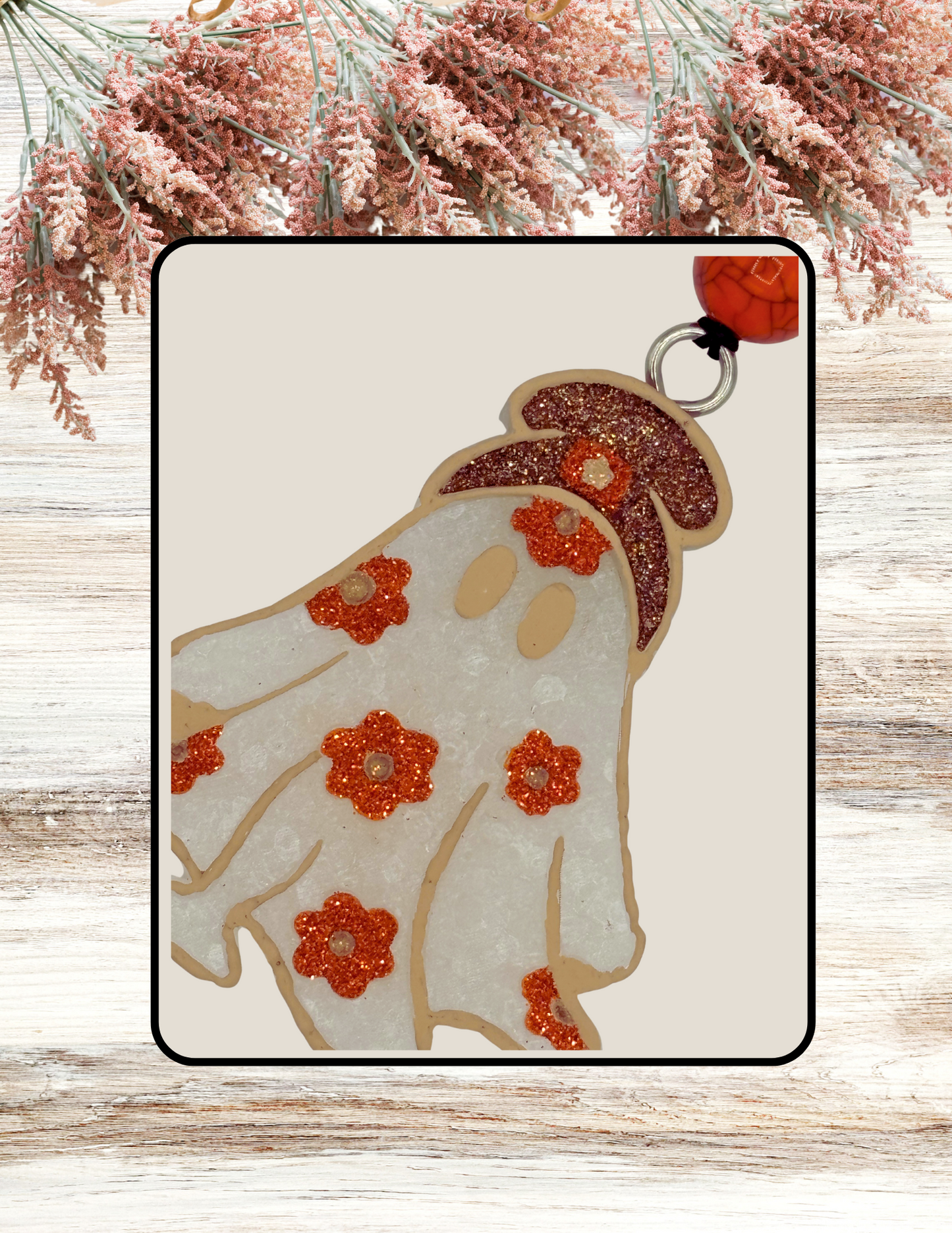 Freshie Floral Beanie Ghost Orange