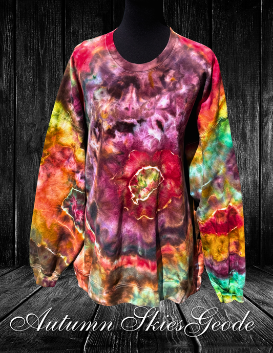 3X-Autumn Skies Geode Sweatshirt