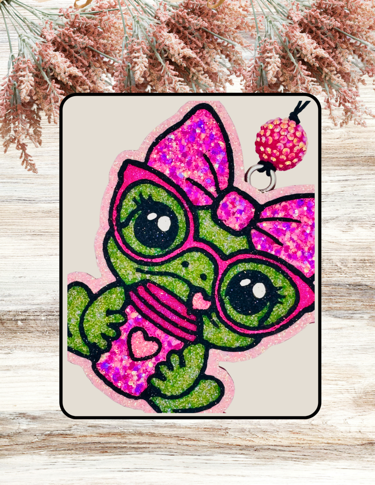 Freshie Bow Frog with Drink Pink