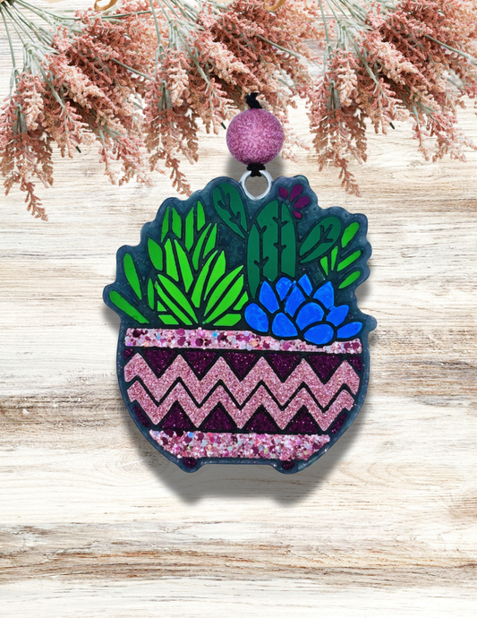 Freshie Aztec Pot and Plants Rose Gold