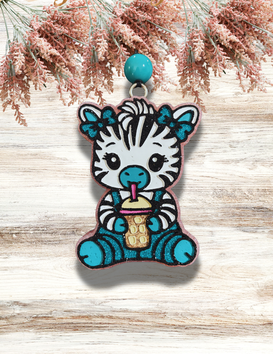 Freshie Zebra with Iced Coffee Teal
