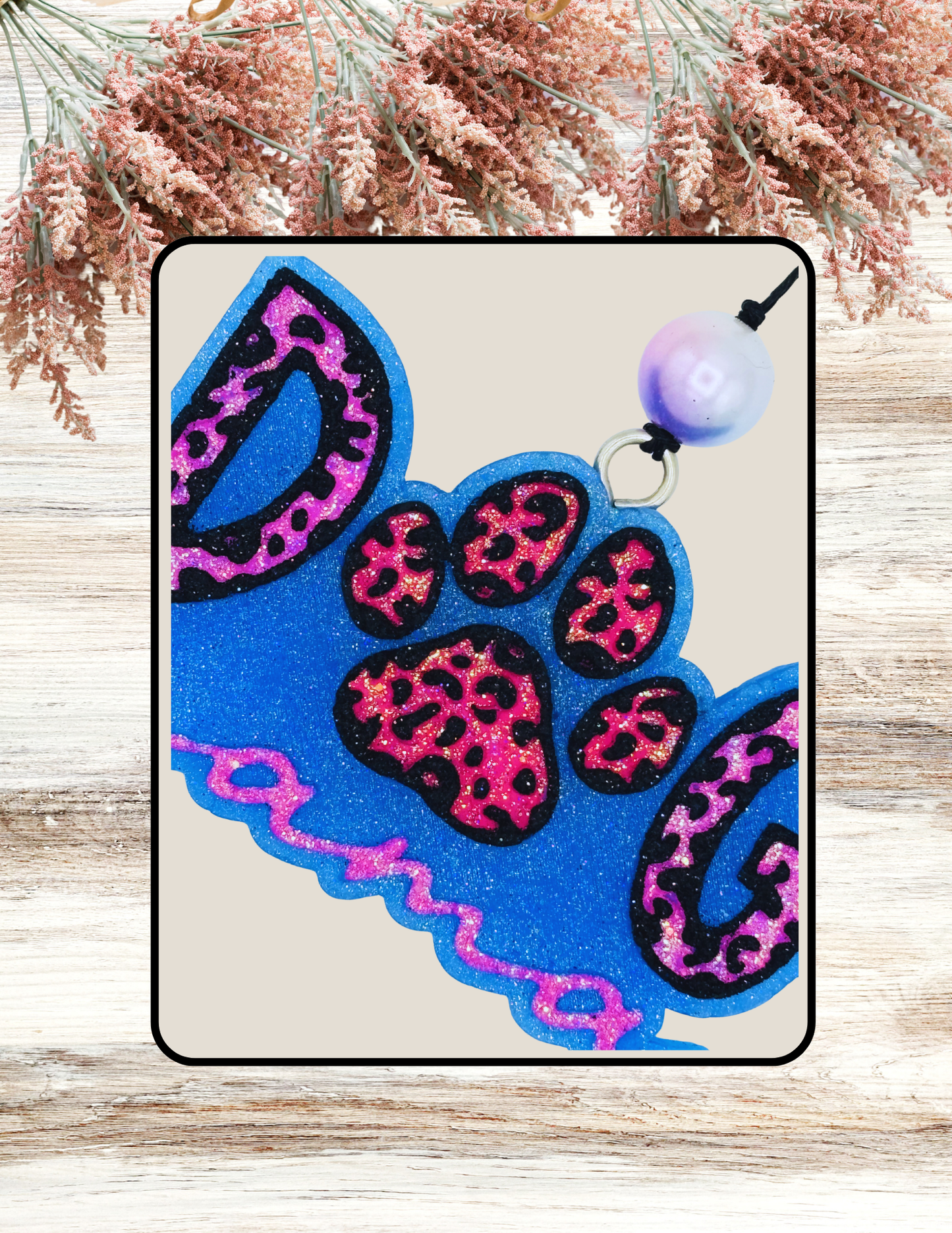 Freshie Dog Mama Leopard Pink Blue
