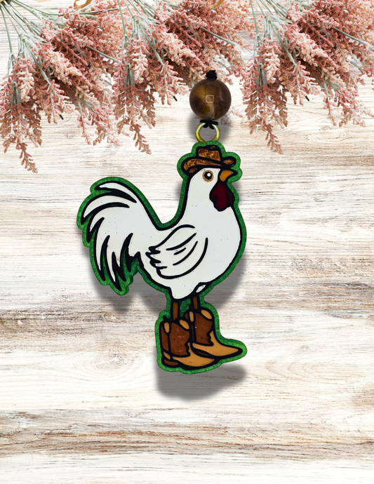 Freshie Western Rooster White Brown