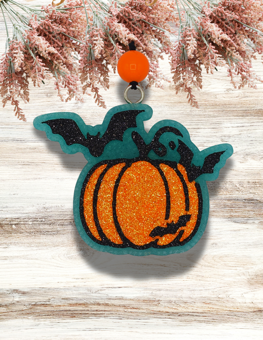 Freshie Pumpkin with Bats Teal