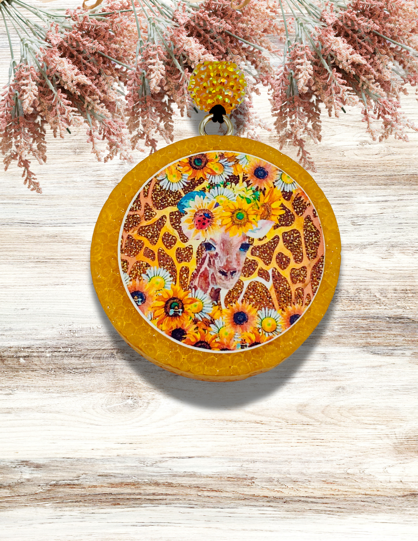 Freshie Round Giraffe Sunflowers