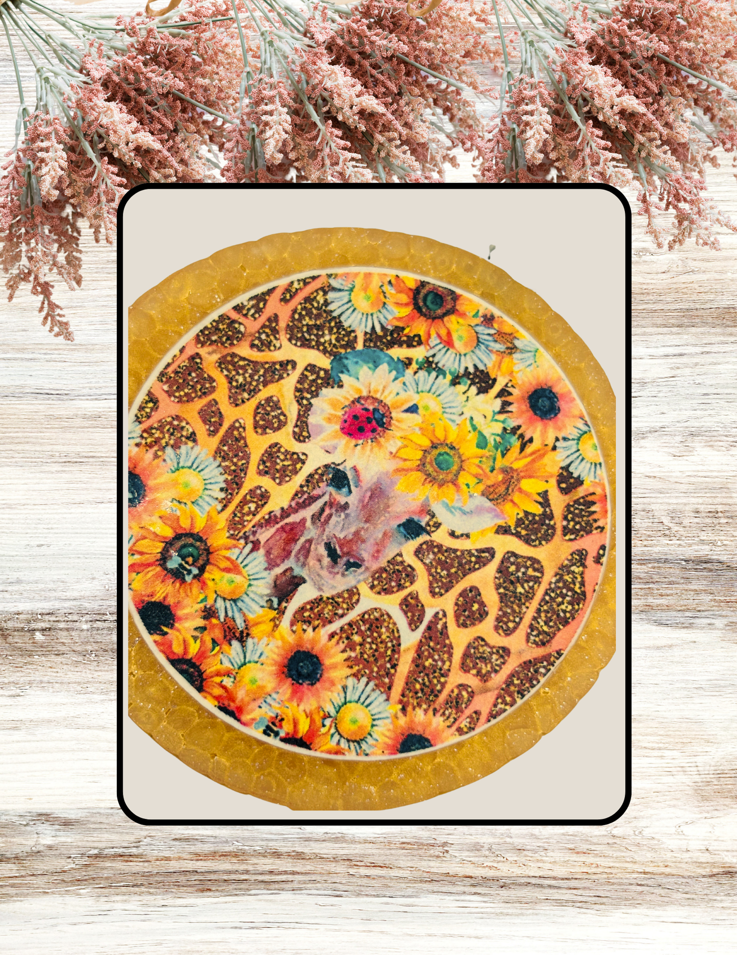 Freshie Round Giraffe Sunflowers