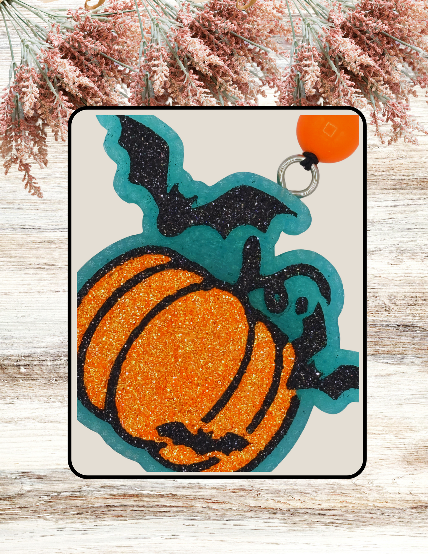 Freshie Pumpkin with Bats Teal