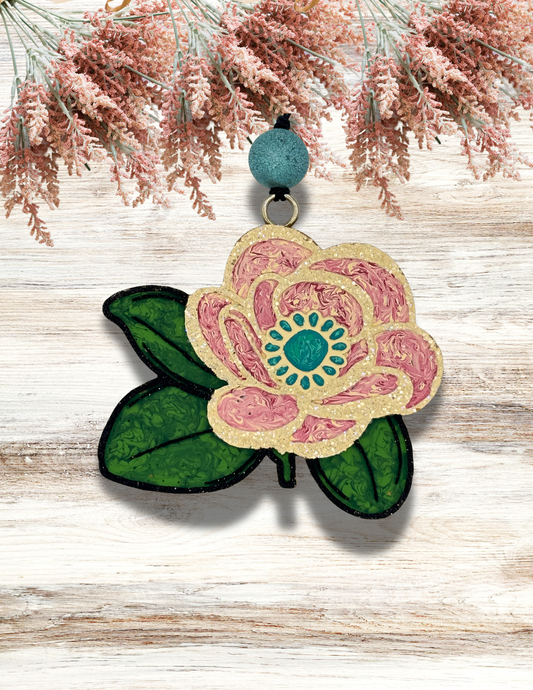Freshie Magnolia Rose With Turquoise Jewel