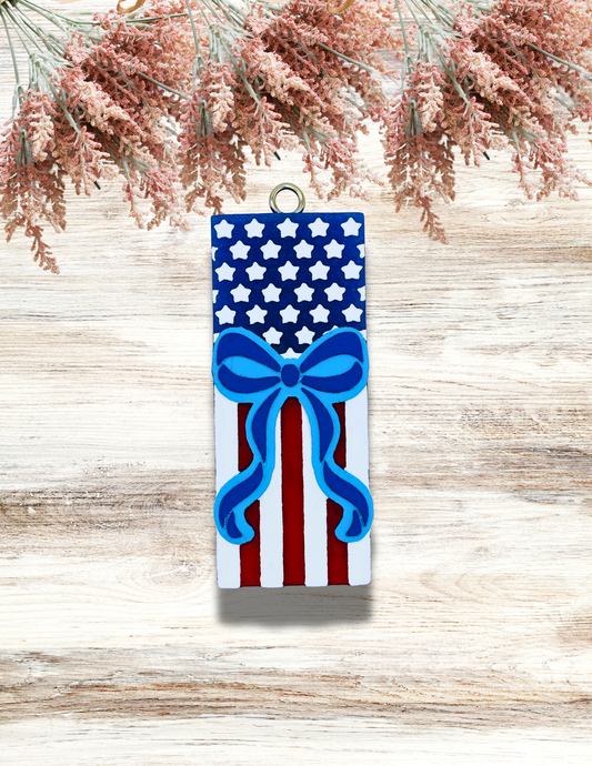 Freshie Flag With Bow Red White Blue