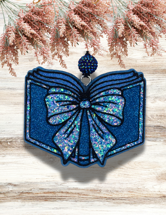 Freshie Open Book with Bow Blue