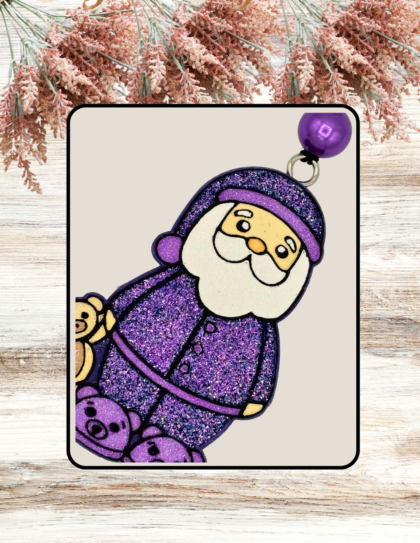 Freshie PJ Santa With Bear Purple