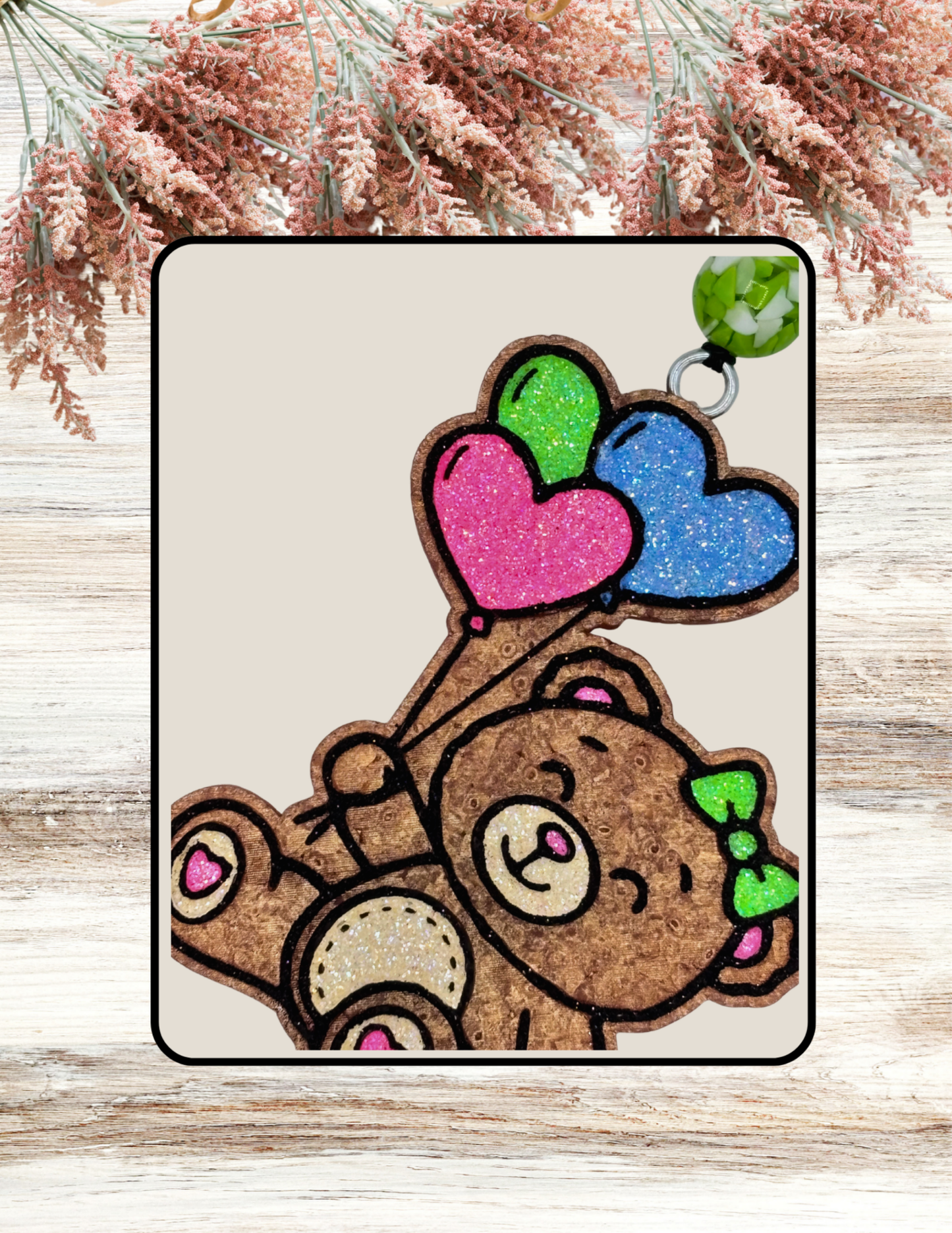 Freshie Bear with Balloons Neon