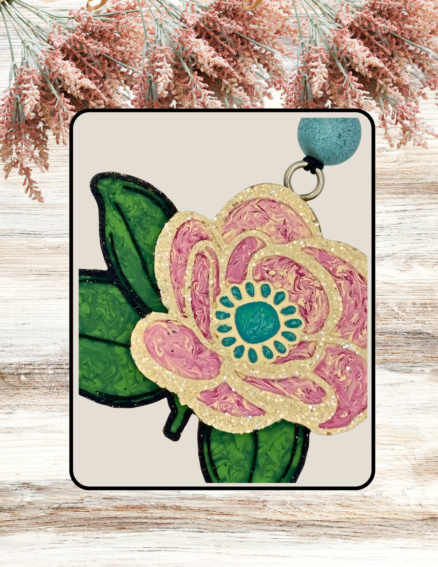 Freshie Magnolia Rose With Turquoise Jewel