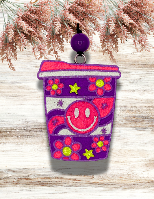Freshie Retro Smiley Cup Purple Pink