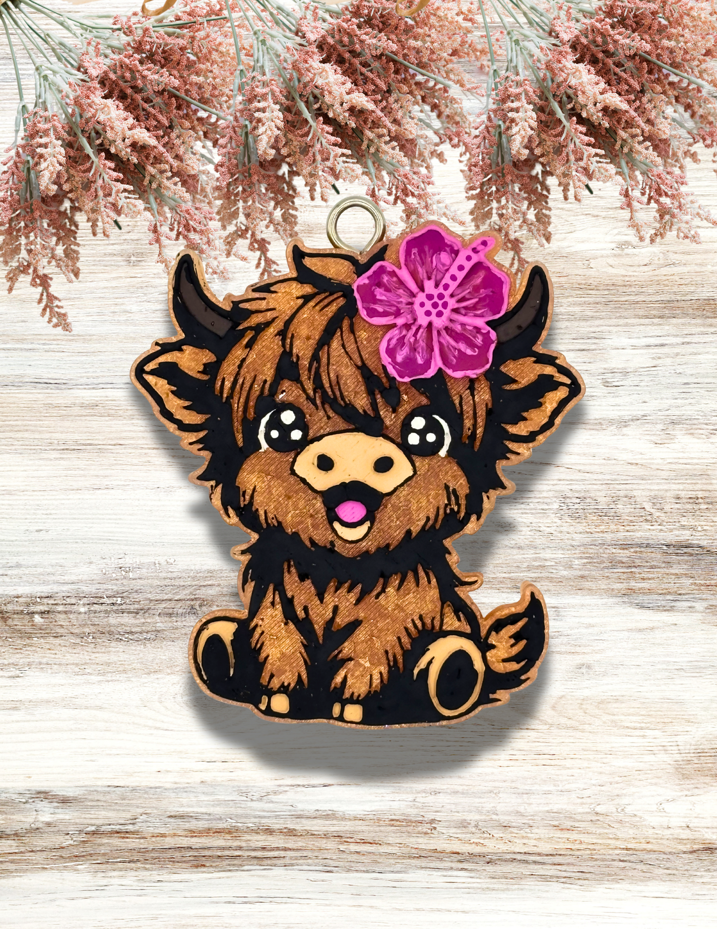 Freshie Hibiscus Highland Cow Magenta