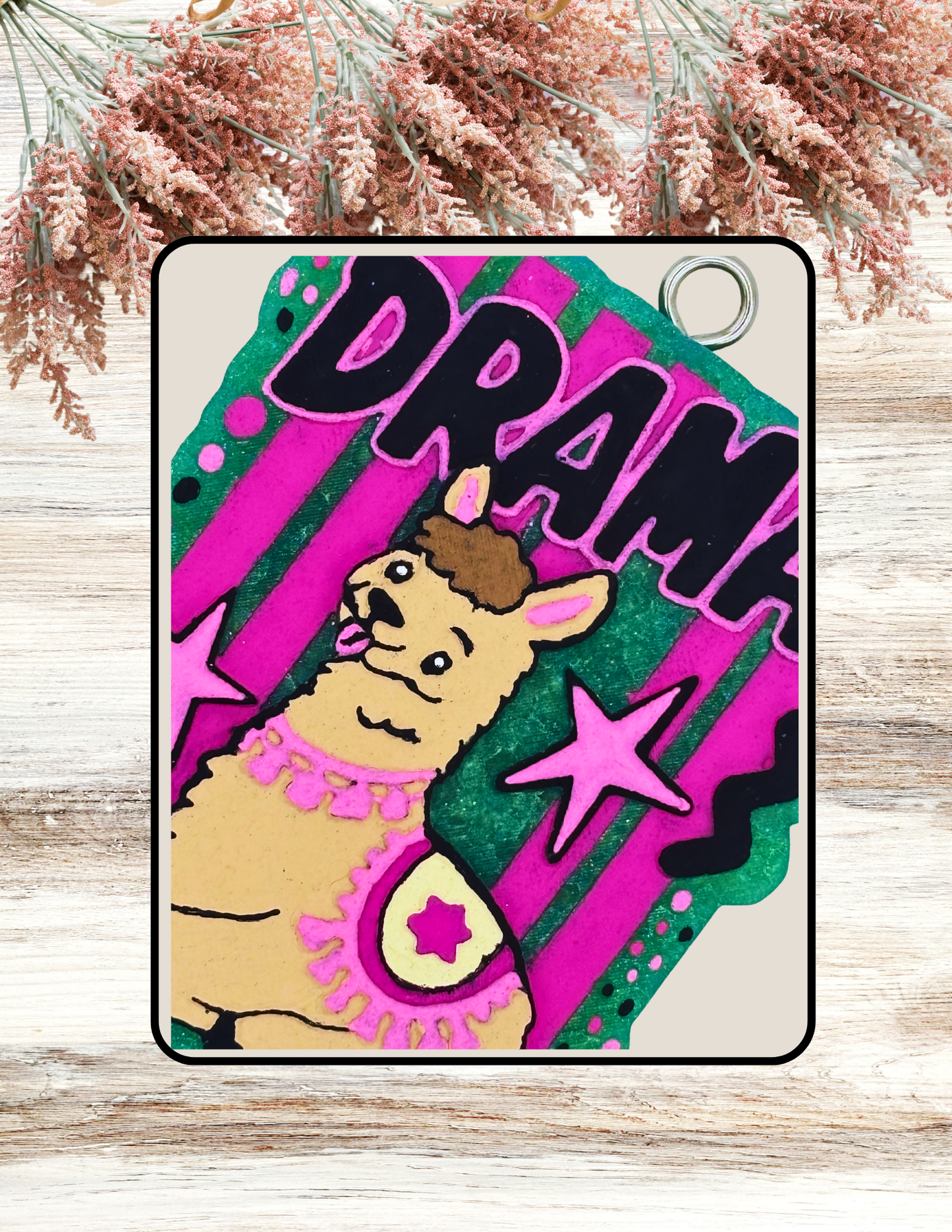 Freshie Drama Llama Stamp Teal Pink
