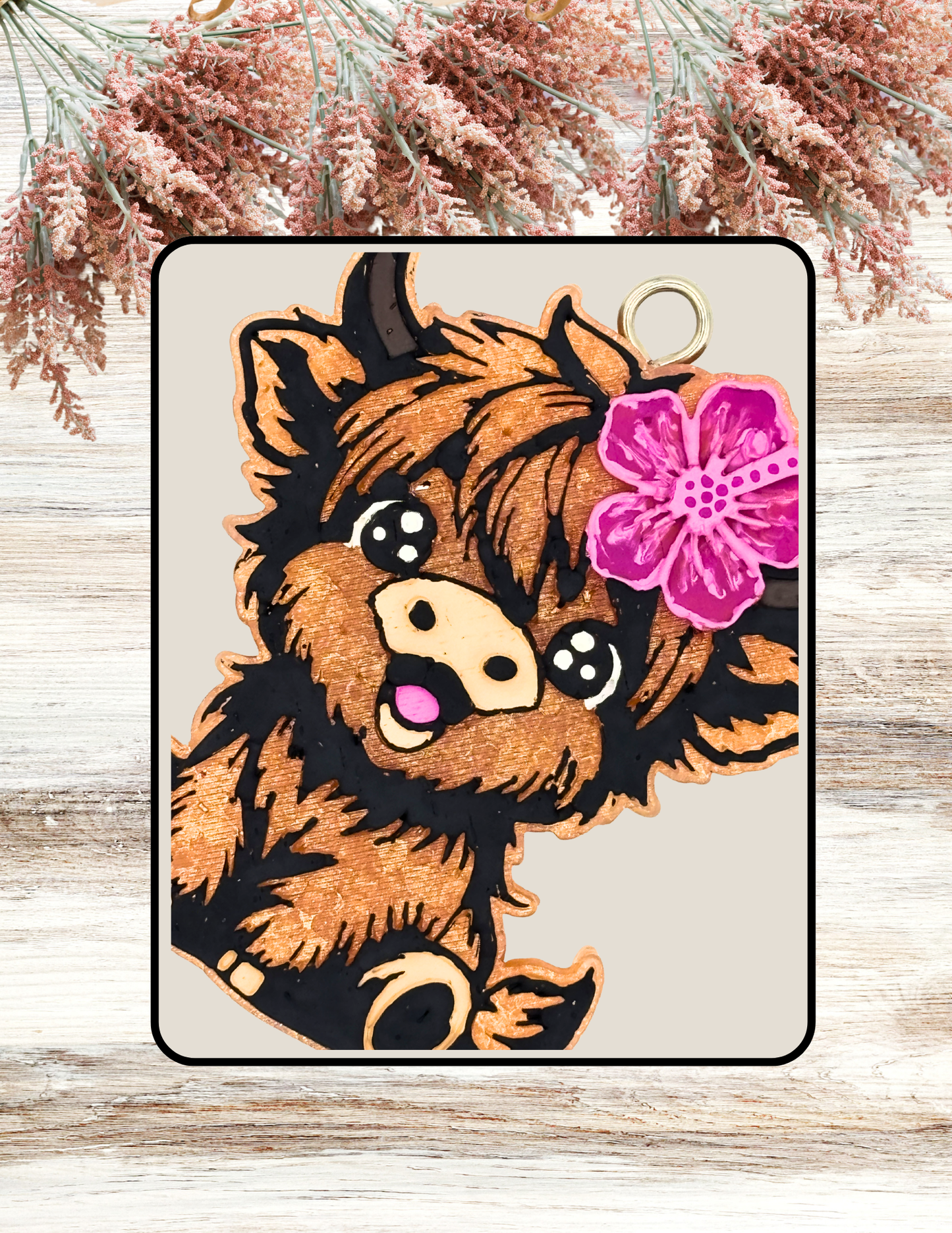 Freshie Hibiscus Highland Cow Magenta