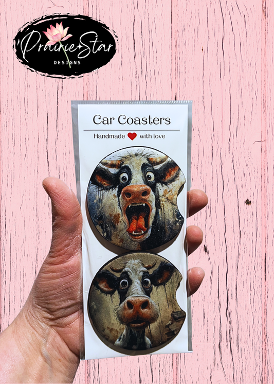 Car Coaster Funny Cow 2