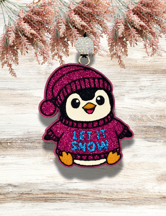 Freshie Penguin Let It Snow Magenta