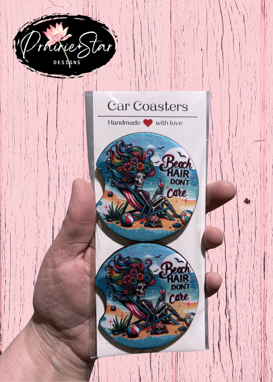 Car Coaster Beach Skelly Blue