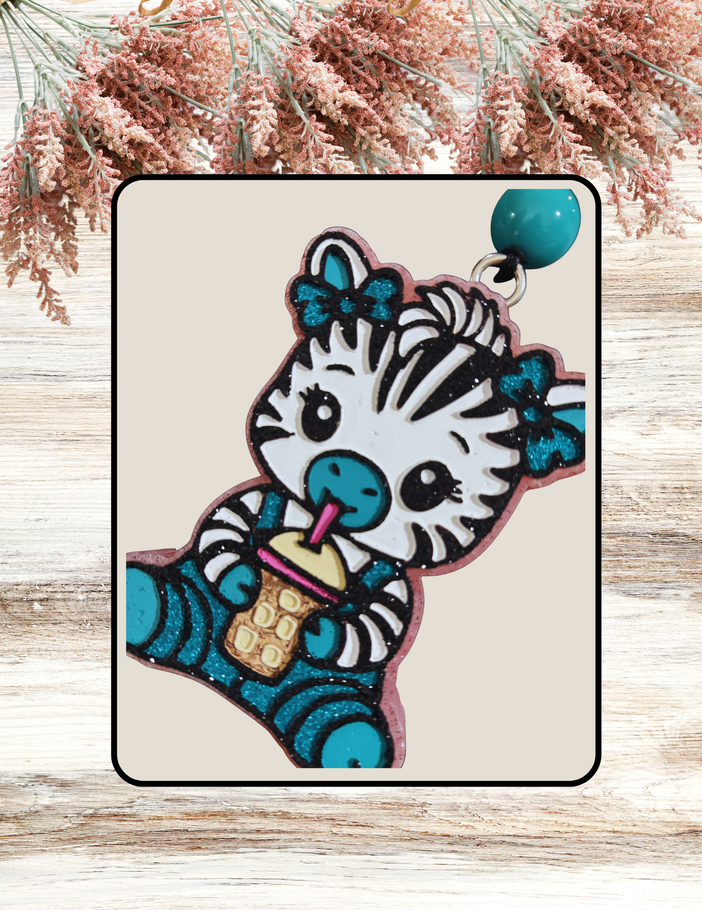 Freshie Zebra with Iced Coffee Teal