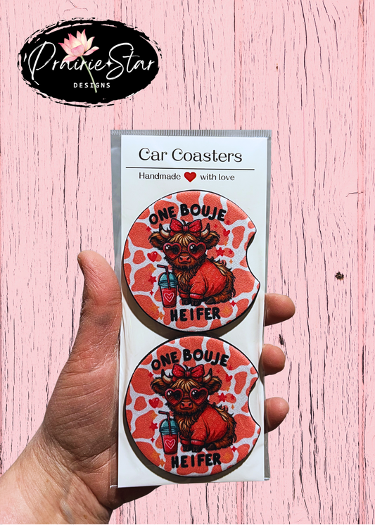 Car Coaster One Bouje Heifer Pink