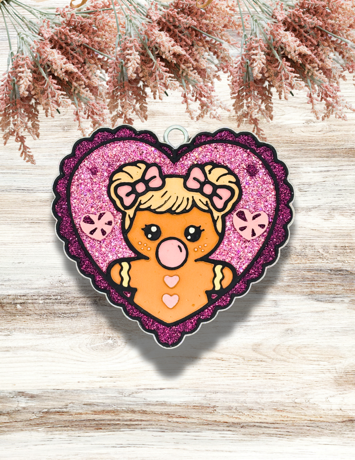 Freshie Gingerbread Girl Scallop Heart Mauve Plum