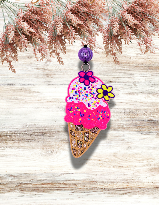 Freshie Ice Cream Cone Pink White