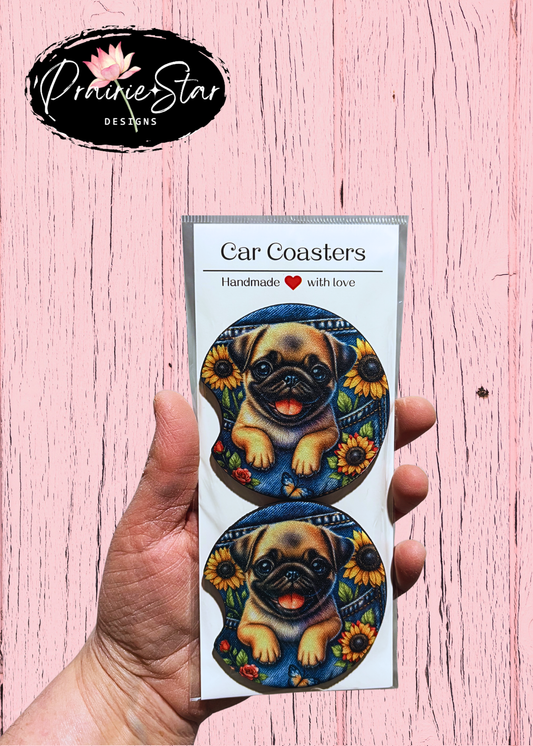 Car Coaster Denim Pocket Dog 2