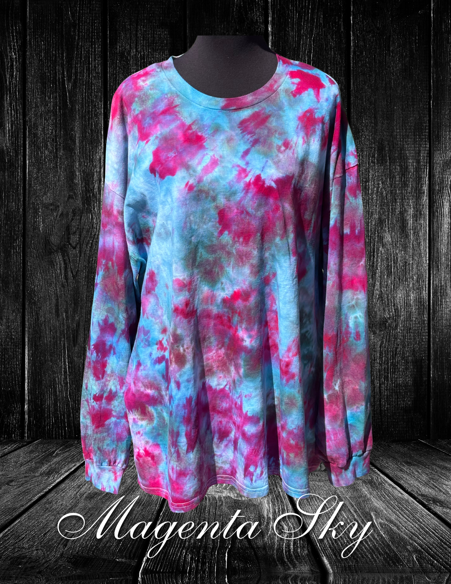 3X-Magenta Sky LS T-Shirt