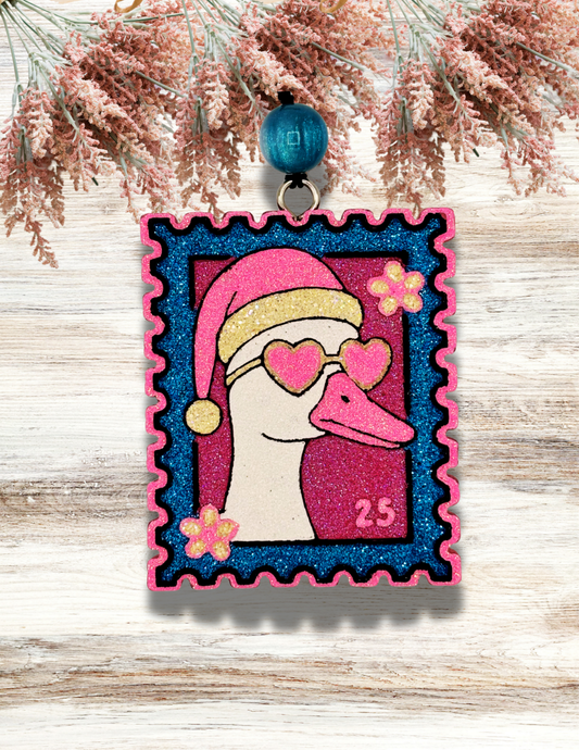 Freshie Santa Goose Stamp Pink