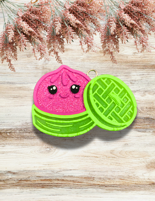 Freshie Dumpling in Basket Neon Pink Green