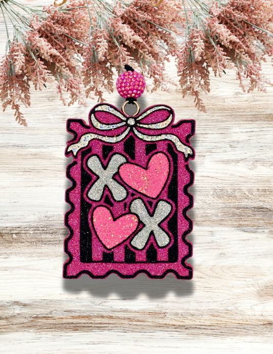 Freshie XOXO Stripe Stamp Pink Black