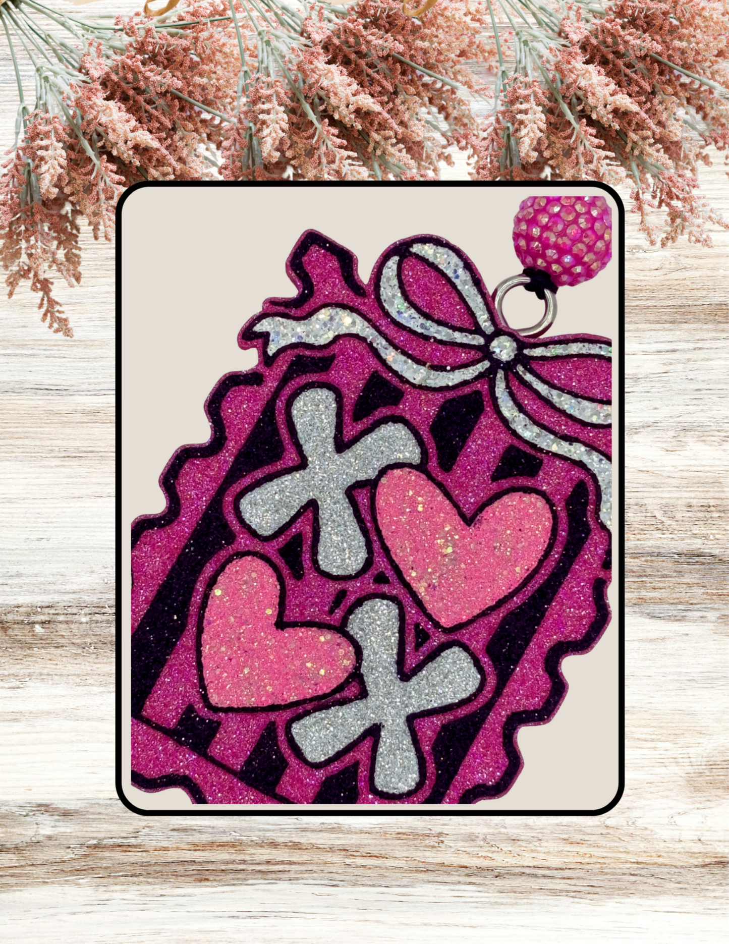 Freshie XOXO Stripe Stamp Pink Black