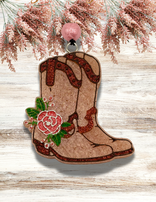 Freshie Floral Boots Coral Rose