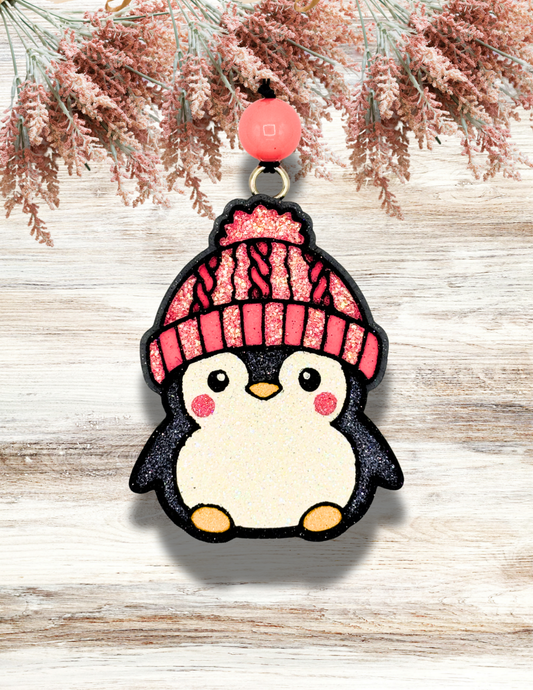 Freshie Penguin Knit Hat Coral