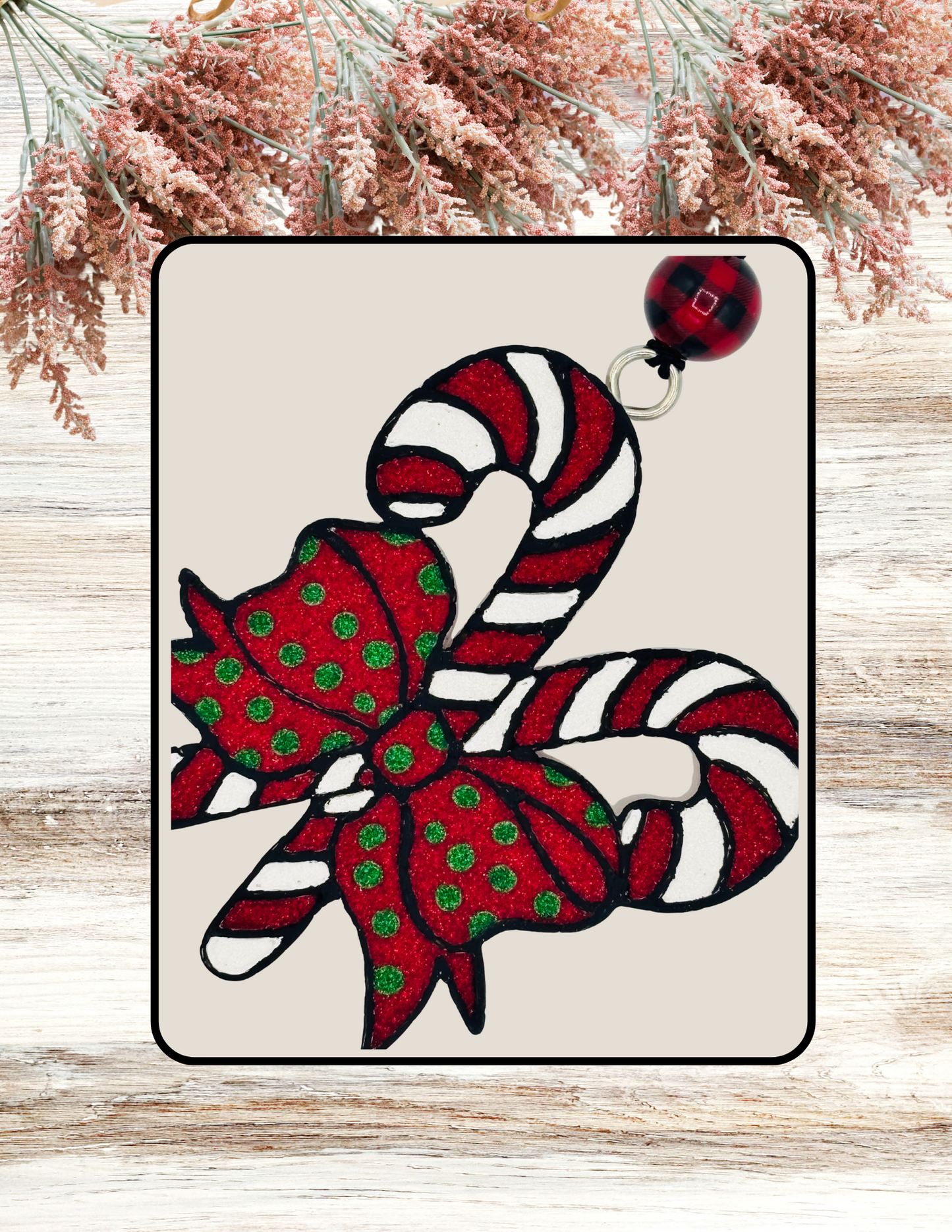 Freshie Candy Cane Bow Red Green